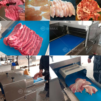 Automatische horizontale vleessnijmachine voor de verwerking van vers rundvlees, kip, vis en varkensvlees