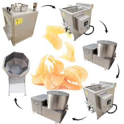Elektrische aardappelchipmachine 3 HP voor semi-automatische kleine proceslijn