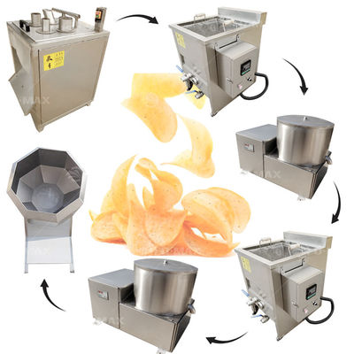220V/380V Spanningsautomatische productielijn voor aardappelchips en verse frietjes