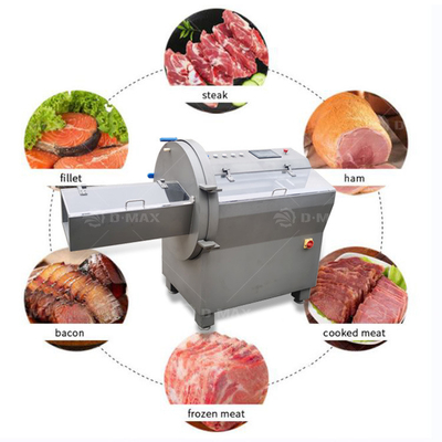 Snijden van bevroren vlees Functie Automatische vlees snijmachine voor Deli Bacon Kip Ham Vissen